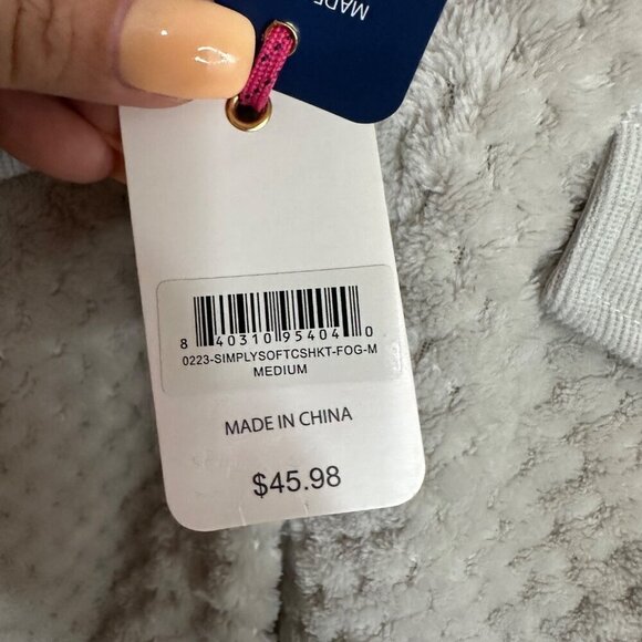 NWT Simply Southern Shacket Jacket Fuzzy Sherpa Gray Boho‎ Outdoors Size M - Picture 9 of 10